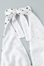 Sexy Polka Dot Halter Tie Top Low Rise Skirt Set