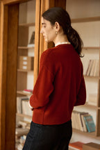 Elegant Crewneck Draped Knit Top