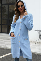 V Neck Solid Color Cardigan