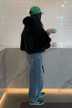 Faux Fox Fur Luxe Texture Coat