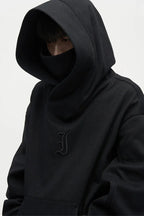 Embroidered Turtleneck Fleece Hoodie