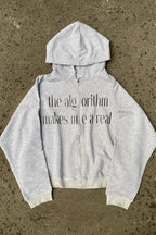 Chic Color Block Fun Letter Print Hoodie