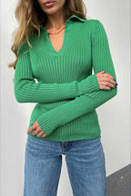 Slim Fit Polo Knit Sweater