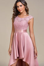 Blush Ruffled Hem Prom Dress