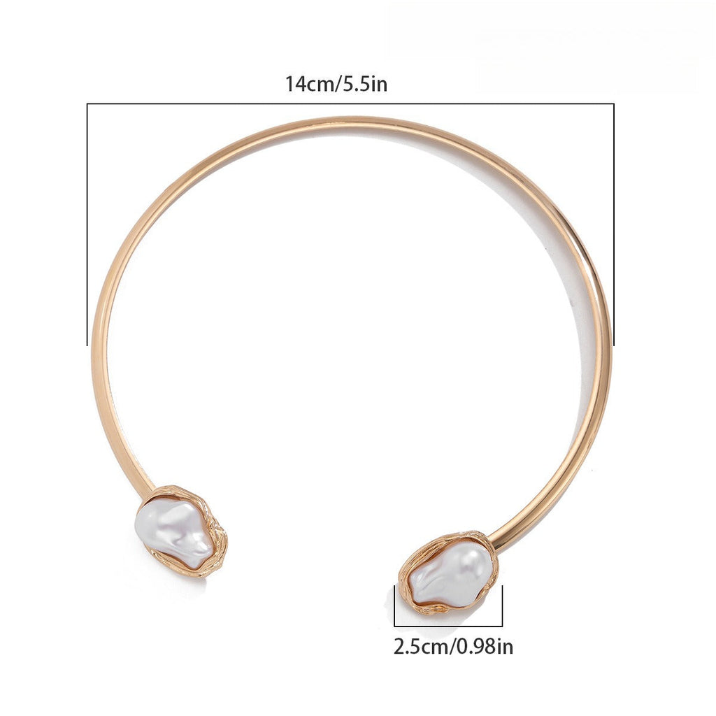 Baroque Irregular Pearl Alloy Collar Necklace
