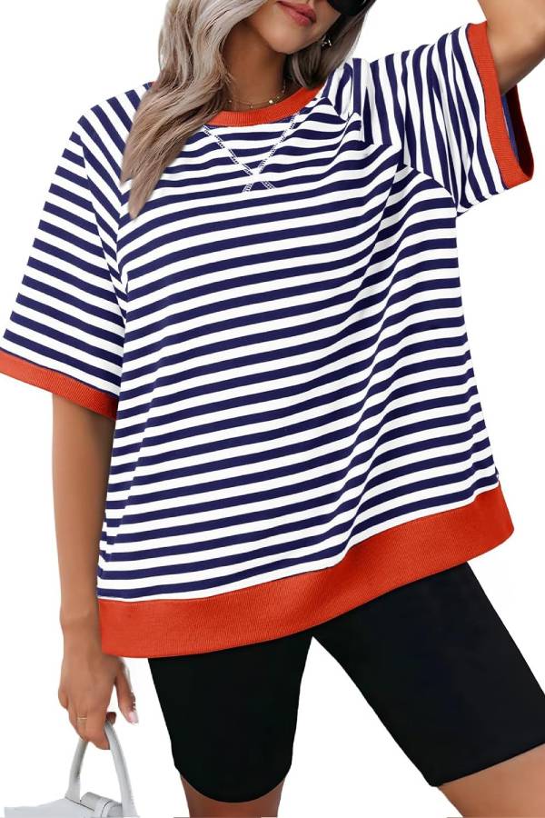 Women's Oversized Striped T Shirts