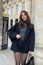 Relaxed Fit Short Wool Blend Jacket