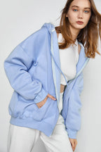 Hendrik Light Blue Zip Up Hoodie