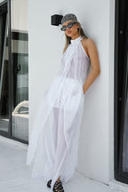 Casual Flowy Tencel Sleeveless Halter Two Piece Set