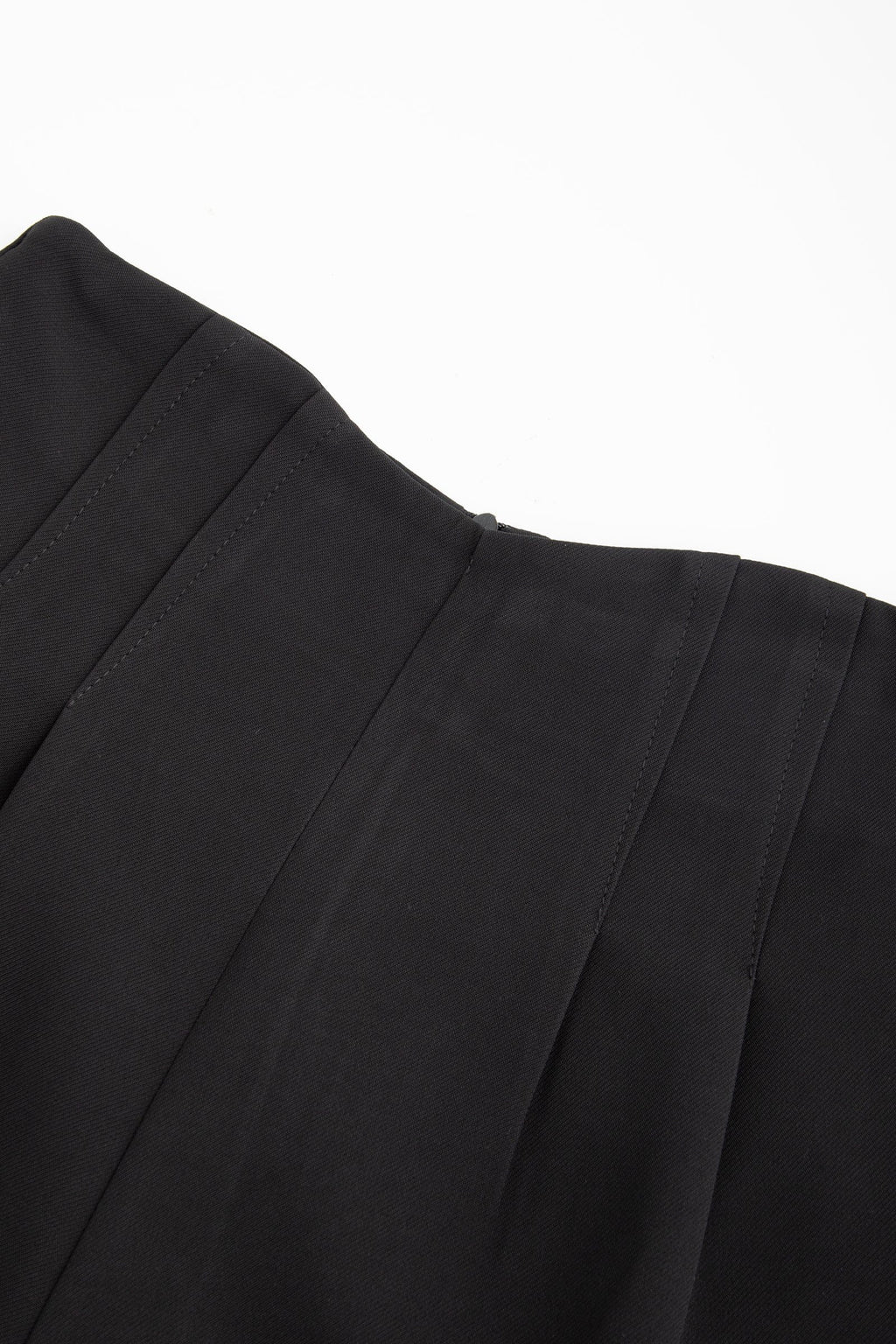Black Pleat Detail High Waisted Shorts