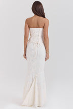 Embroidered Bustier Bodycon Formal Dress