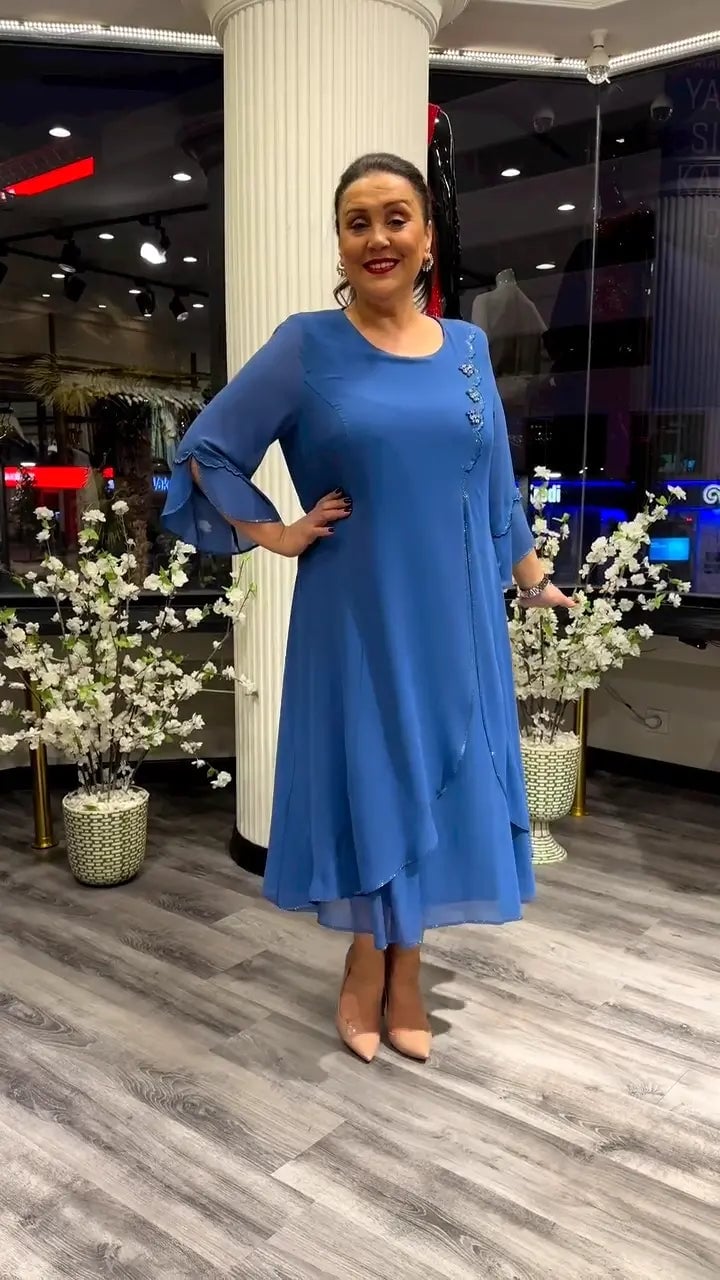 chiffon solid color loose dress