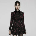 Gothic Printed Elastic Ripped Knitted Dress