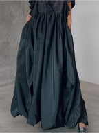 Gema Elegant Maxi Dress with Ruffle Sleeves for Women Stylish Outfit