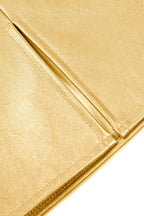 High Waist Metallic PU Slit Pencil Skirt