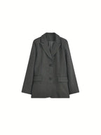 Chic Retro Herringbone Fleece-Blend Blazer