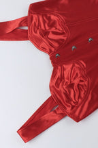 Elegant Solid Buckle Corset Slim Tank Top