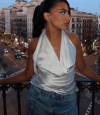 Sexy Slim Lace-Up Bow Backless Sleeveless Cami Top