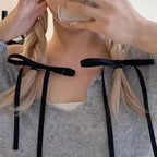 Fabric Ribbon Bow Top Clip Hair Accessory