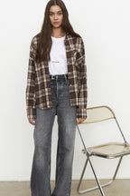 Vintage Plaid Relaxed Fit Blouse