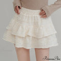 Fairycore White Lace Patchwork Layered Skirt