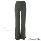 Fall New Solid Wide Pit Stripe Casual Knitted Warm Streetwear Pants