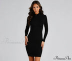 Falling For Chic Charming Mock Neck Dress