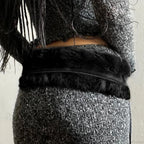 False Hair Patchwork Gothic Polyurethane Leather Vintage Waist Belt