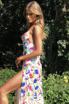 Helene Floral Slit Dress