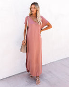 Farmers Market Pocketed Modal Maxi Dress Marsala