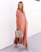 Farmers Market Pocketed Modal Maxi Dress Marsala