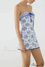 Fashion Bouquet Floral Charming Tube Short Dress