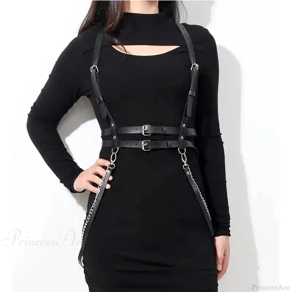 Fashion Dark Harness Waist Belt