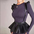 Fashion Dark Leather Body Harness Strap