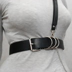 Fashion Dark Leather Waist Belt