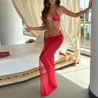 Fashion Gradient Print Bikini Three Piece Swimsuit