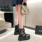 Fashion Large Size Gothic Motorcycle Elevated Boot