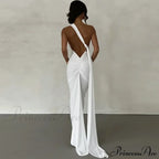 Fashion One Shoulder Elegant Long Sleeve Split Maxi Dress