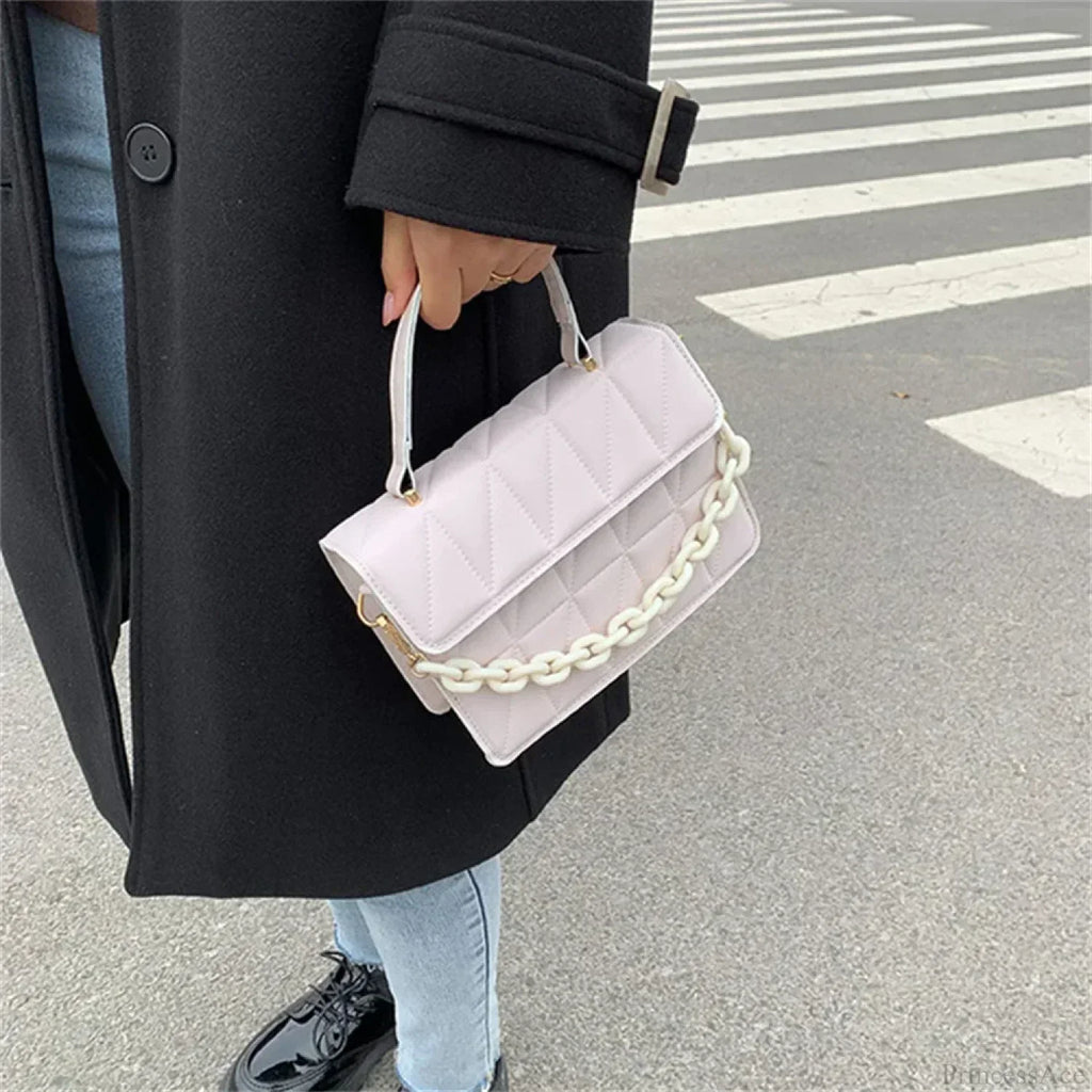 Fashion PU Leather Square Crossbody Handbag