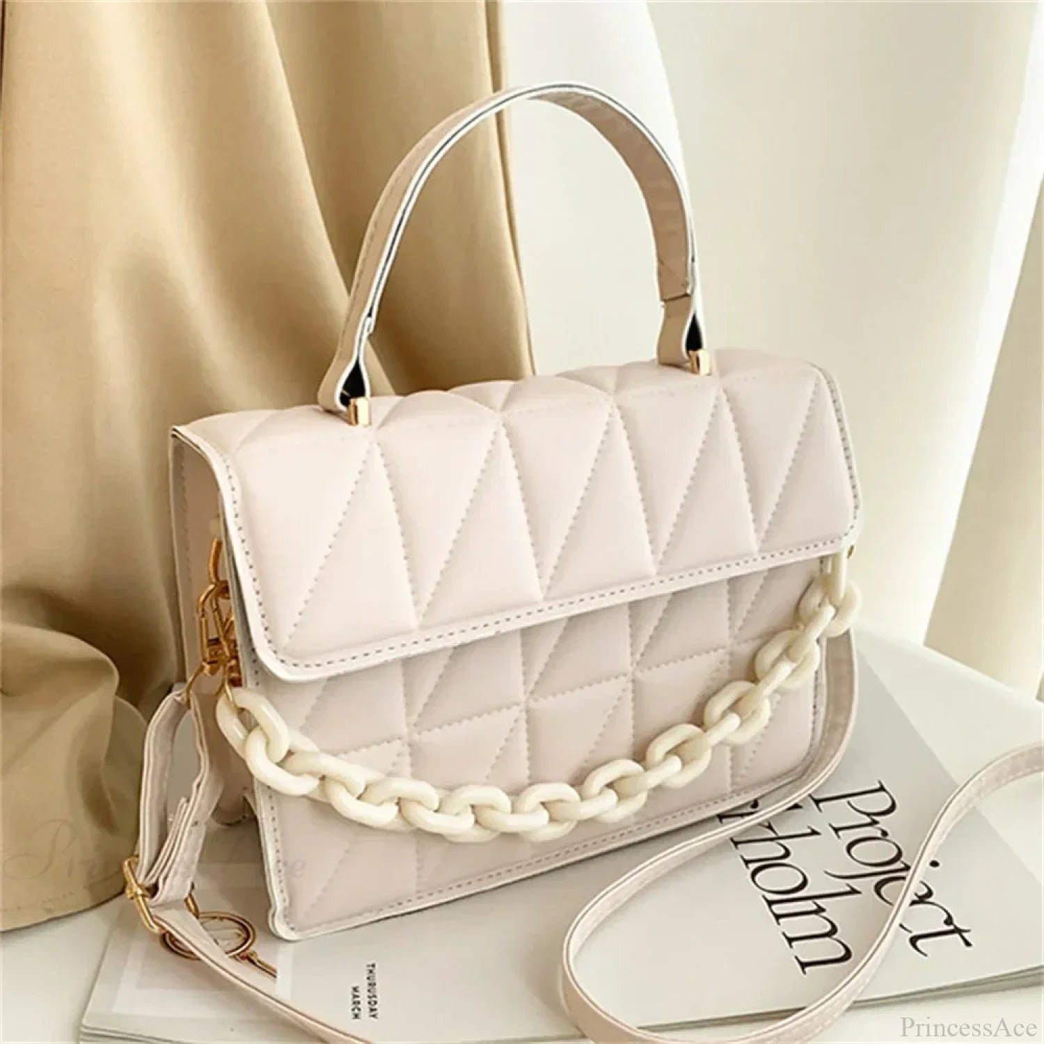 Fashion PU Leather Square Crossbody Handbag