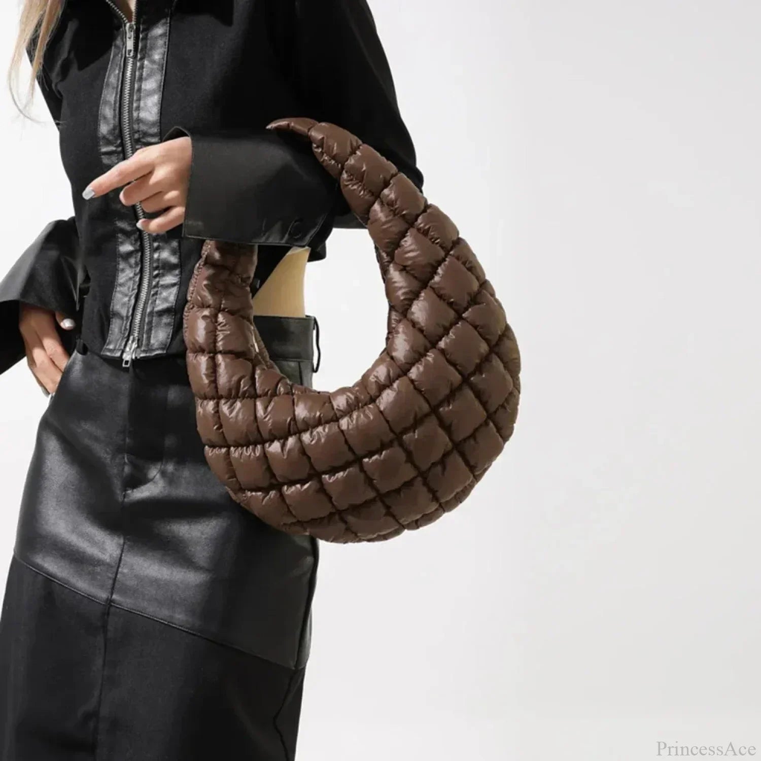 Fashion Quilted Puffer Cloud Pleated Shoulder Handbag