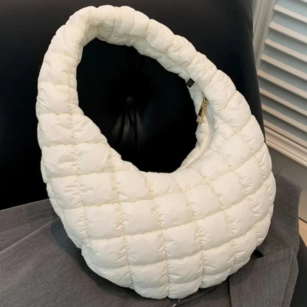Fashion Quilted Puffer Cloud Pleated Shoulder Handbag