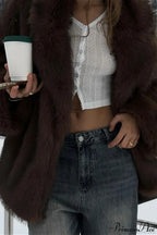 Faux Fur Lapel Warm Fashion Coat