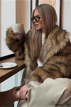 Faux Fur Lapel Warm Winter Coat