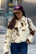 Faux Fur Leopard Print Fuzzy Warm Coat