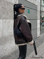 Faux Fur Stylish Double-sided Zipper Jacket