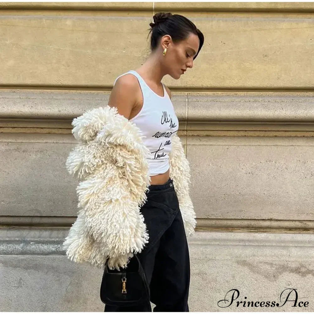 Faux Fur Stylish Fringe Coat