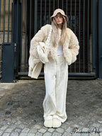 Faux Fur Stylish Fringe Coat
