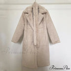 Faux Fur Stylish Long Belted Coat
