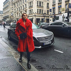 Faux Fur Stylish Long Belted Coat